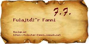 Fulajtár Fanni névjegykártya